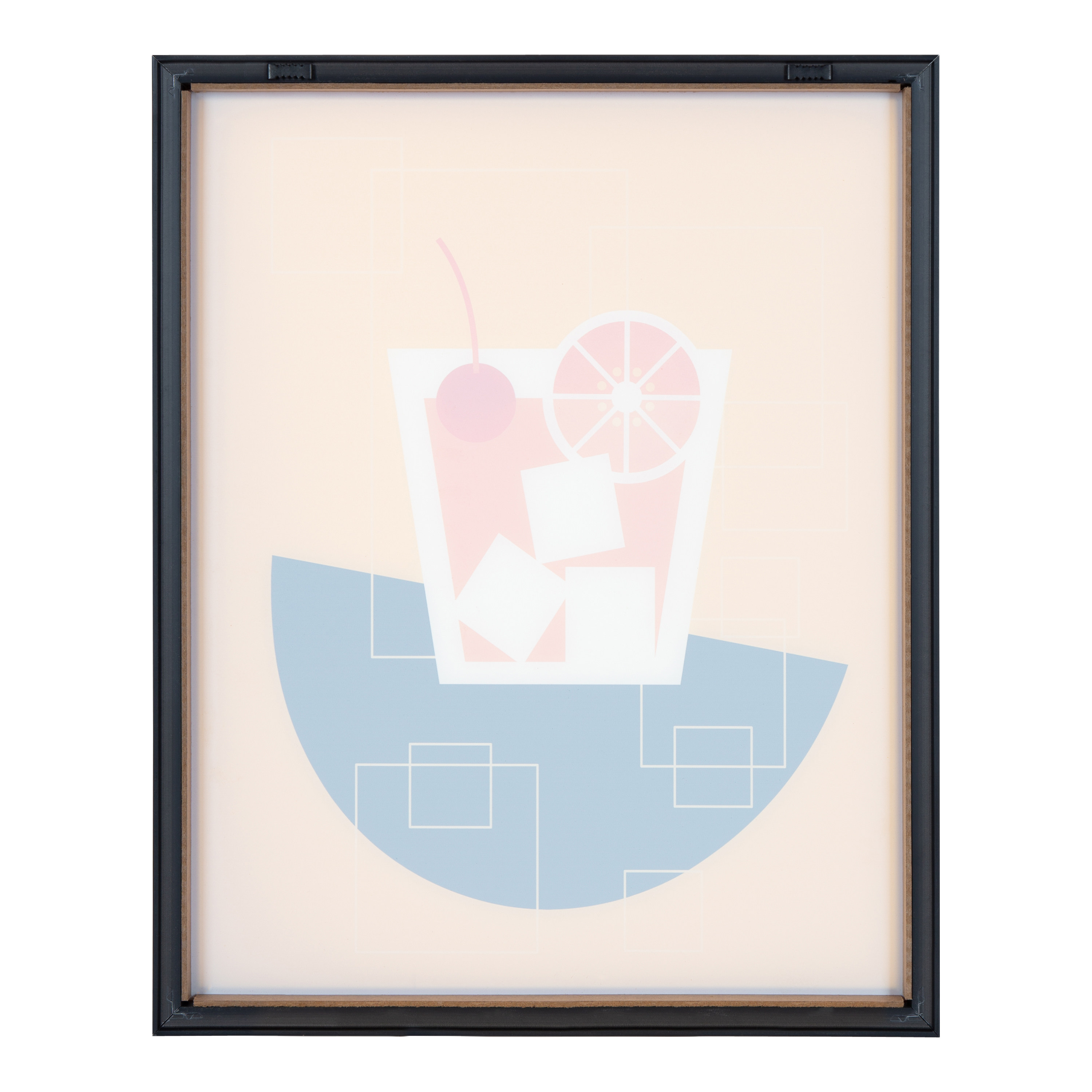 Kate and Laurel Blake Old Fashioned Cocktail Framed Printed Glass Wall Art By Amber Leaders Designs, 16x20 Dark Gold, Chic Mid-Century Wall Decor