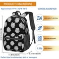 thumbnail image 3 of Pioneer Flower Floral Print Pattern 17" School Backpacks for Teens,Waterproof Oxford Fabric,S-Shape Padded Straps for School,Travel,Hiking,Camping, 3 of 5