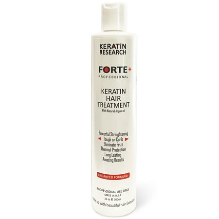 Keratin Research Forte Plus, Brazilian Keratin Blowout Hair Treatment Extra Strength 300ml Enhanced Formula for Curly Hair Made in (Best Keratin Treatment For Curly Hair)
