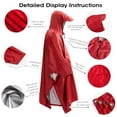 thumbnail image 3 of Hooded Rain Poncho for Adult with Pocket, Waterproof Lightweight Unisex Raincoat Jacket for Hiking Camping Emergency, 3 of 3