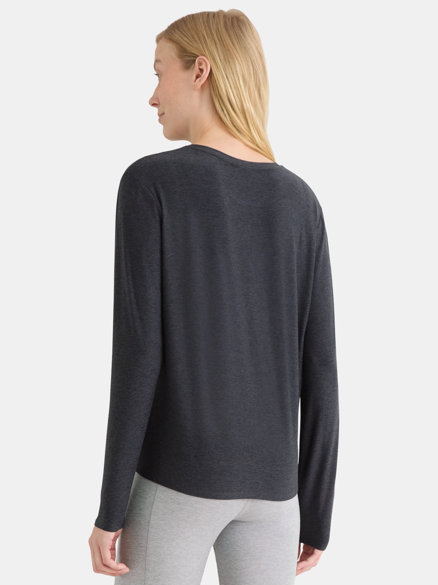 Athletic Works Women's and Women's ButterCore Tee with Long Sleeves, Sizes XS-4X