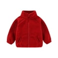 thumbnail image 3 of Fleece Jacket for Toddler Winter Coat Boys Long Sleeve Lightweight Zip Up Fuzzy Jacket Winter Clothes for Toddler Girls 12-24 Months, 3 of 3