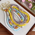 thumbnail image 4 of Collier Ras-du-Cou Perlé Coloré Collier Rond Nacré Collier Bohème Perlé Bijoux pour Femmes Vacances Été Plage Vacances, 4 of 8