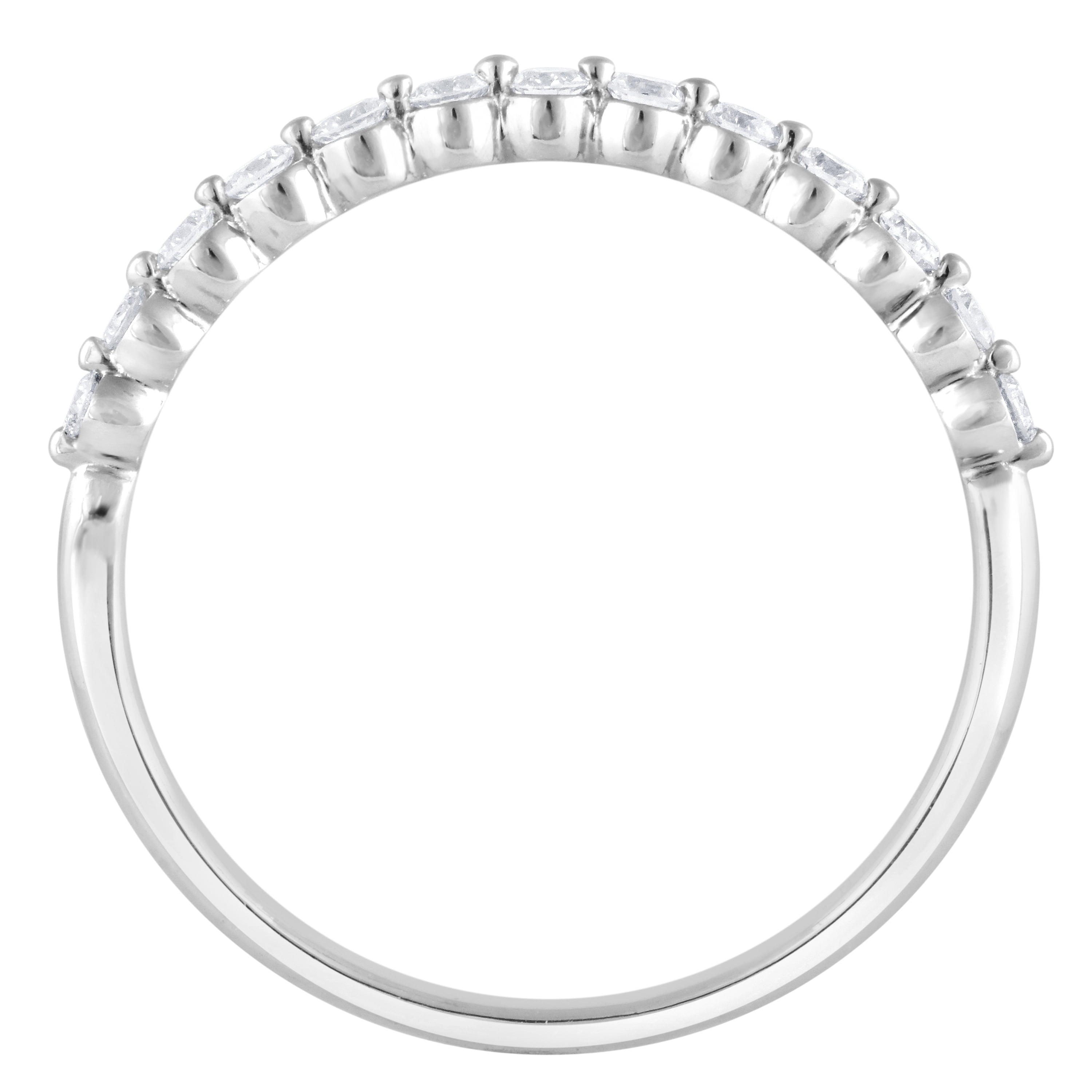 Unique Moments 1/4 Ct Round Lab Grown Diamond Band Ring in Sterling Silver for Women (H-I, SI-I1)