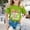 Green, variant on Girl Tops Short Sleeve T Shirt Round Neck Cartoon Prints Tee Tops Basic Summer Clothing 6-7 Years Khaki