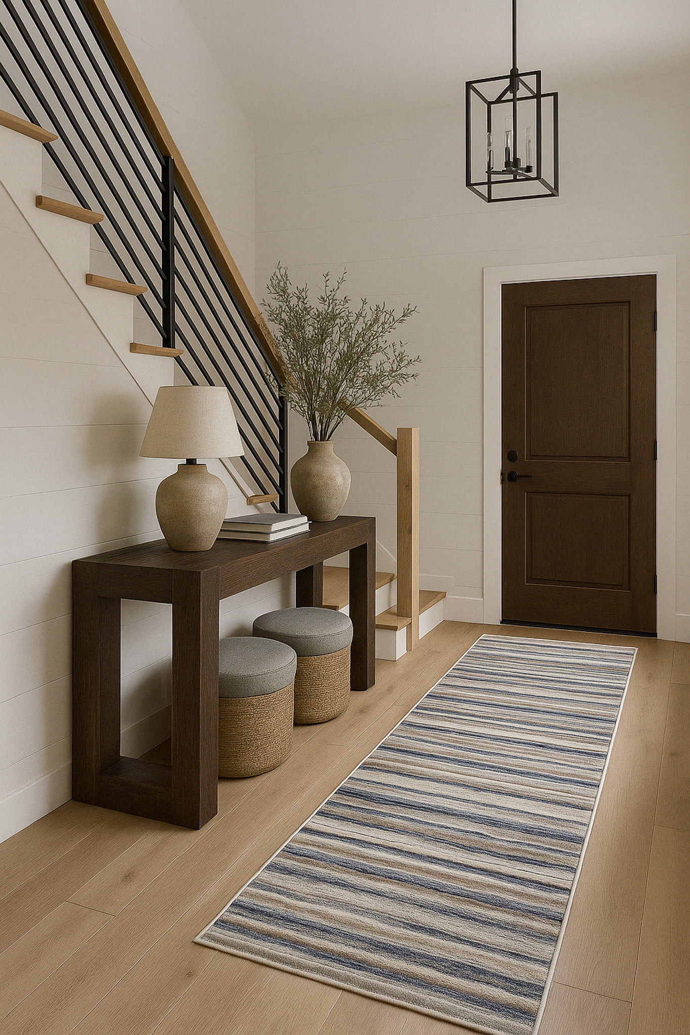 Rug Branch Havana 2' x 12' (Exact Size: 2'3" x 12') Scandinavian Indoor Runner Rug, Blue Brown, Contemporary - Entryway, Hallway, Bathroom, and Kitchen