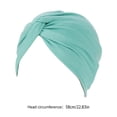 thumbnail image 3 of Linyer Muslim Turban Hijabs Caps Forehead Color Turbans Knot Hats Islamic Indian Bonnet Cotton Chemo Cancer Patients Headwear green, 3 of 4