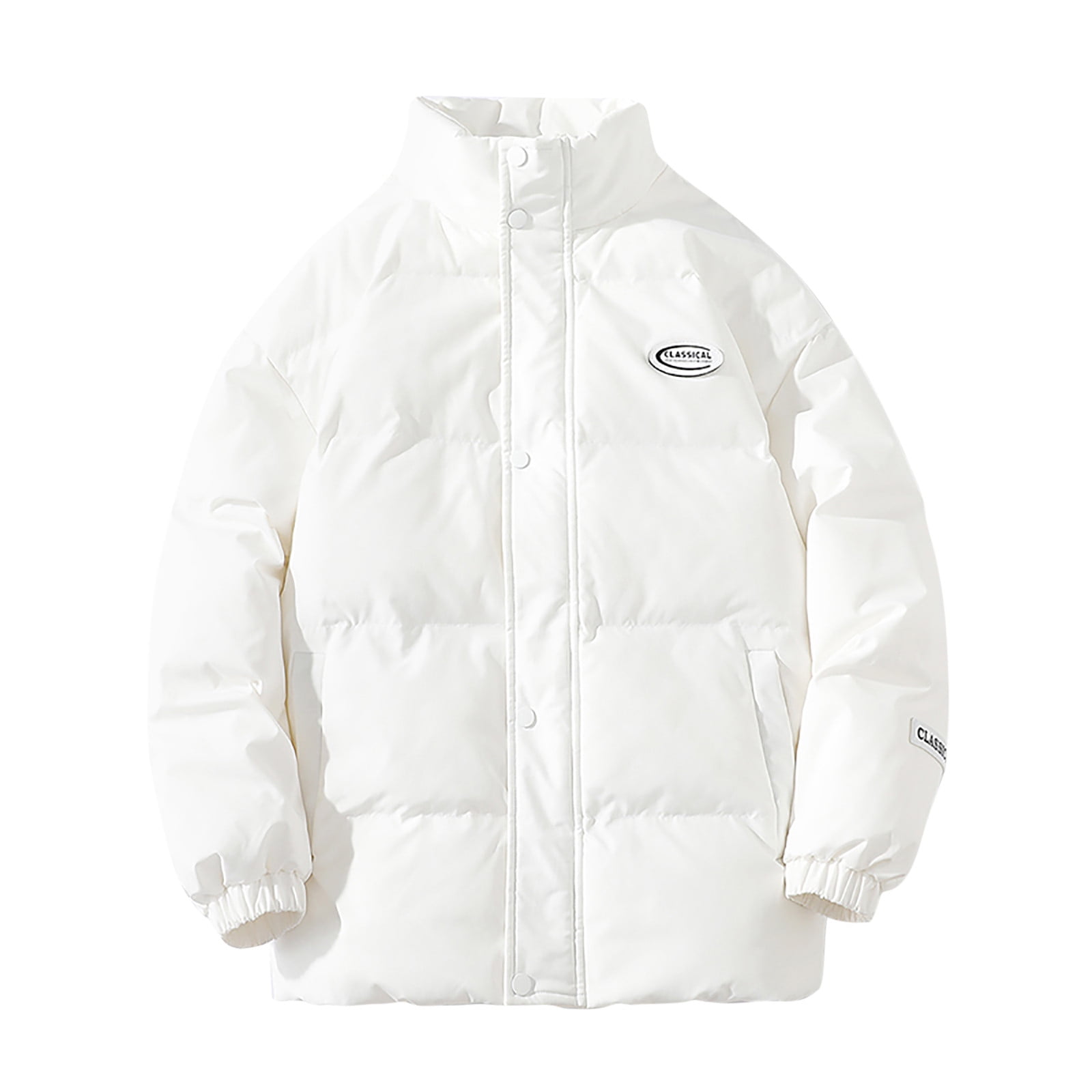 Mens Jacket Winter Cotton Winter Couple New Style Mens Candy Color Stand-Up Collar Warm Jacket Cotton Candy Candy Mens Winter Jacket Men's Winter Jacket