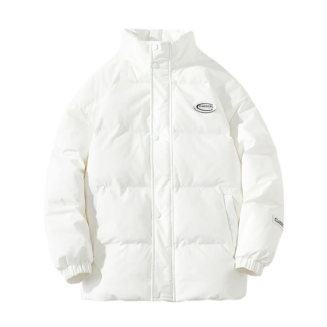 Mens Jacket Winter Cotton Winter Couple New Style Mens Candy Color Stand-Up Collar Warm Jacket Cotton Candy Candy Mens Winter Jacket Men's Winter Jacket