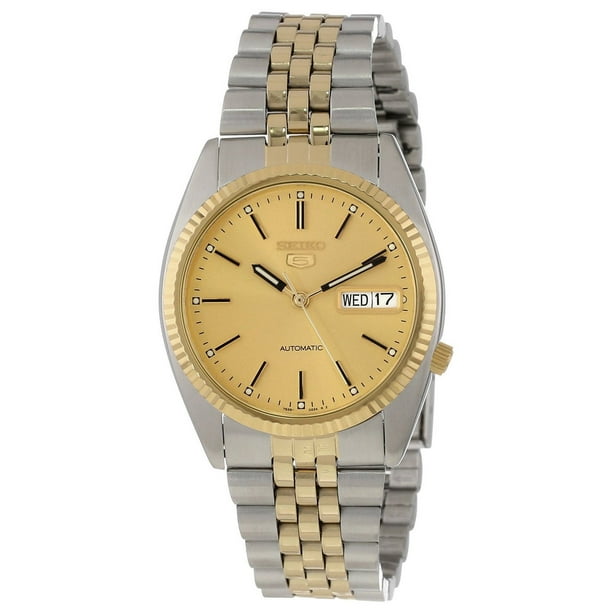 Seiko Seiko Men S Snxj92 5 Automatic Two Tone Steel Gold Tone Dial Watch Walmart Com Walmart Com