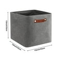 thumbnail image 4 of Tegance 13x13 Storage Cubes Baskets 4 Pack Fabric Cube Storage Bins Large Storage Baskets with Leather Handles,Decorative Storage Boxes for Organizing Shelves(Grey), 4 of 11