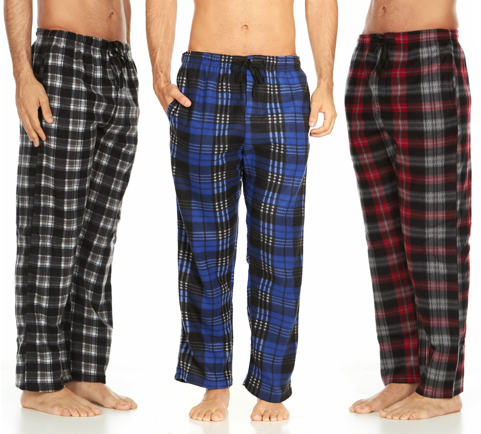 3 Pack:Womens Cotton Super-Soft Flannel Plaid Pajama//Lounge Pants with Pockets