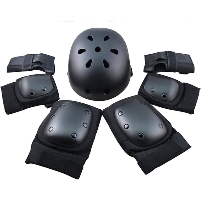 Juego de protección deportiva con coderas, muñequeras, rodilleras y casco para niños, adolescentes y adultos, bicicleta, patinaje, patinete, monopatín