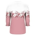 thumbnail image 6 of Xdegoge 3/4 Sleeve Tops for Women Plus Size Floral V Neck T Shirt Summer Fashion Tunic Shirts Dressy Casual Loose Fit Blouses, 6 of 8