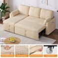 thumbnail image 6 of Craftian 84" Convertible Sofa Bed with Storage Chaise and Pocket, L Shape Pull Out Sofa Bed, 2 in 1 Sleeper Sofa Sectional Couch for Living Room, Beige, 6 of 9