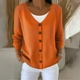 thumbnail image 2 of iHPH7 Travel Cardigan Long Sleeve Sweaters for Women Going Out Tops for Women Fall Outfits for Women Fall Cardigans for Women Button Up Cardigans for Women Fall Clothes Orange S, 2 of 4