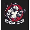 thumbnail image 5 of Gym Rat All Buff No Fluff Adult Black Crew Neck Long Sleeve Tee-Medium, 5 of 6