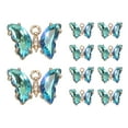 thumbnail image 1 of Uxcell 10Pcs Encanto de Mariposa de Rhinestone Cubic Zirconia Cristal Verde Brillante, 1 of 7