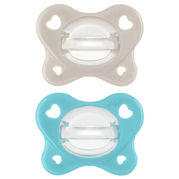 Chicco PhysioForma Dual Soft Pacifier Grey/Ultramarine 6-16m 2pk, New