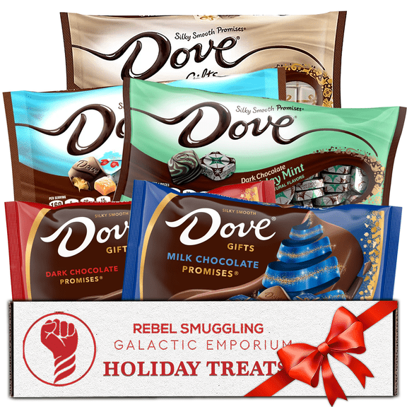 Promises Christmas Chocolate Candy Milk Chocolate and Dark Chocolate Variety 5 Pack Gift Basket by Rebel Smuggling Galactic Emporium