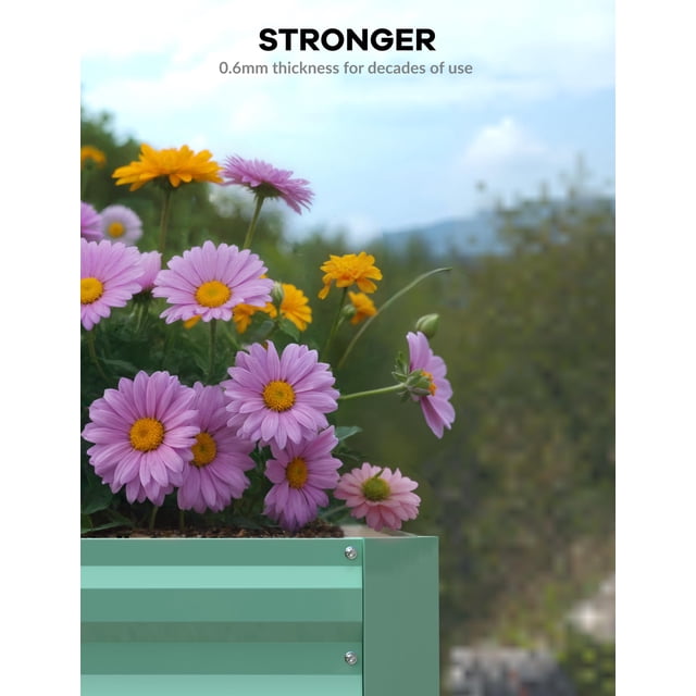 Kojooin Easy-Assembly Deep Raised Garden Bed - Galvanized Steel Planter for Outdoor Use