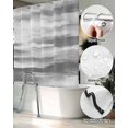 thumbnail image 5 of Split Shower Curtain for Transfer Bench, Gray White Fabric Shower Curtains for Bathroom, Vintage Country Abstract Gradient Mottled Tub Sliding Transfer Bench Waterproof Bath Curtains 72"x84", 5 of 9