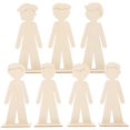 thumbnail image 4 of Wooden Figurines for Crafts Creative Kids Painting Craft Kit with Boy Shapes Natural Wood Beige 7pcs, 4 of 5