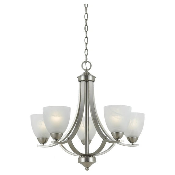 Lumenno International 8001-03-05 Series 8001 5 Light Chandelier, Satin Nickel Finish