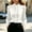 White women's satin blouse a1, variant on Women's Fall Winter Collared Long Sleeve Button Up Lace Satin Blouse Elegant Puff Sleeve Tops Casual Business Work Office Wear Solid Fashion Shirts, White S