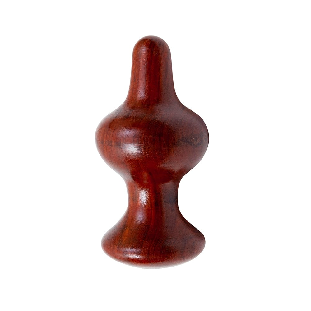 SoulGenie Potent Wooden Back Roller with Knobber - Organic Wood Manual Massager