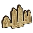 thumbnail image 2 of Printtoo Engraved Wooden Souvenir Depicting Manila Philippines City Fridge Magnet, 2 of 5
