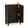 thumbnail image 2 of Gymax 2-Door Bathroom Floor Storage Cabinet Space Saver Organizer Brown, 2 of 10