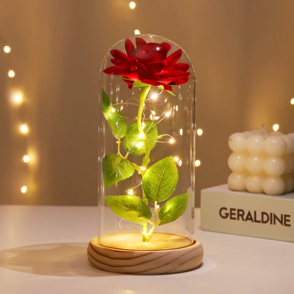 Taplcvy Eternal LED Rose Light in Glass Dome – Preserved-Style Artificial Flower Lamp with Warm Fairy Lights for Home Décor, Valentine’s Day, Anniversary & Mother’s Day Gifts