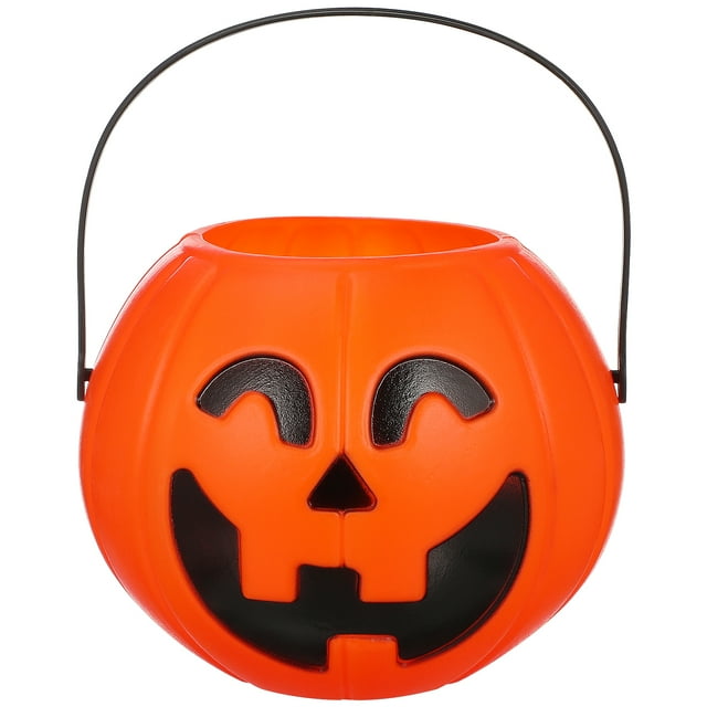 Creative Halloween Pumpkin Bucket Portable Pumpkin Lamp Horror Ghost Festival Atmosphere Prop (Random Style)