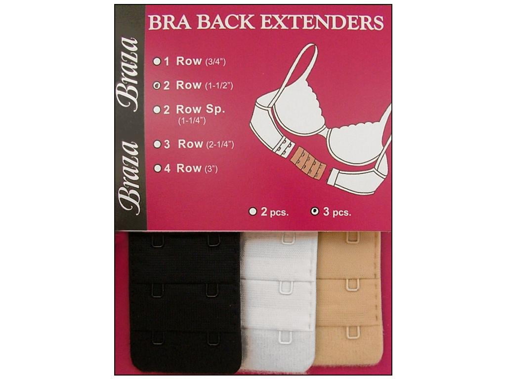 Braza Braza Bra Back Extenders 2 Hook 1.5" Assorted 3pc