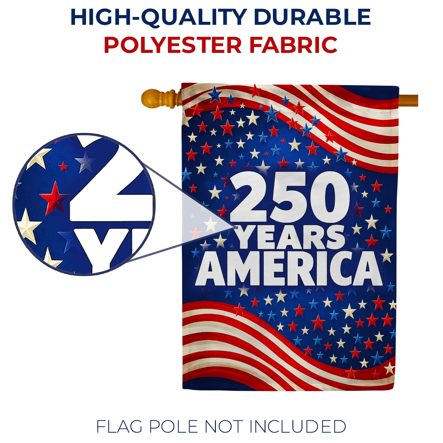 America Forever 250 Years America House Flag, 28 x 40 inch Double Sided, Stars and Stripes Patriotic, USA Semiquincentennial, 4th of July Independence Celebration Flag