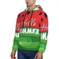 thumbnail image 2 of KLL Watermelon Hello Summer Print Mens Hoodie Long Sleeve Casual Pullover Hooded Sweatshirt Fashion Drawstring Hoodies with Pocket-3X-Large, 2 of 6