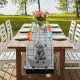 thumbnail image 4 of Table Runners 72 Inches Long Dress Scarves, Grey Yak Farmhouse Kitchen/Dining Table Runner, Coffee Tablerunners, Bathtub Country Gray Vintage Art 16x72 Inch, 4 of 9