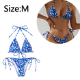 thumbnail image 2 of Traje de baño de bikini triangular con parte inferior lateral y parte superior acolchada con cuello halter de dos piezas para mujer, 2 of 5