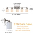 thumbnail image 4 of Melucee Modern Bathroom Light Fixtures, 5 Light Vanity Lights, Brushed Nickel Wall Lamp with White Glass for Bathroom, 4 of 6