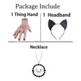 thumbnail image 2 of Set de collar negro trenzado Wig AKZKQKER Wednesday Addams, 2 of 6