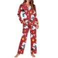 thumbnail image 2 of Garronmavis Christmas Snowman Pajama Set for Women Long Sleeve Button Down 2-Piece Loungewear Breathable Sleepwear PJs with Pants, Cute Night Clothes, 2 of 7