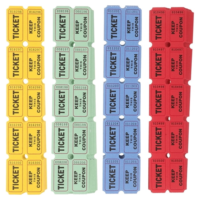 LEEYNEER 400pcs Printable Ticket Rolls Raffle Ticket Labels Entertainment Event Tickets Movie Watching Tickets for Leisure Door Prizes Events Entry Class Reward