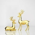 thumbnail image 5 of 2pcs Gold Christmas Reindeer Statue Small Resin Reindeer Figurine Tabletop Reindeer Christmas Decor Deer Figurine Decorations, 5 of 8