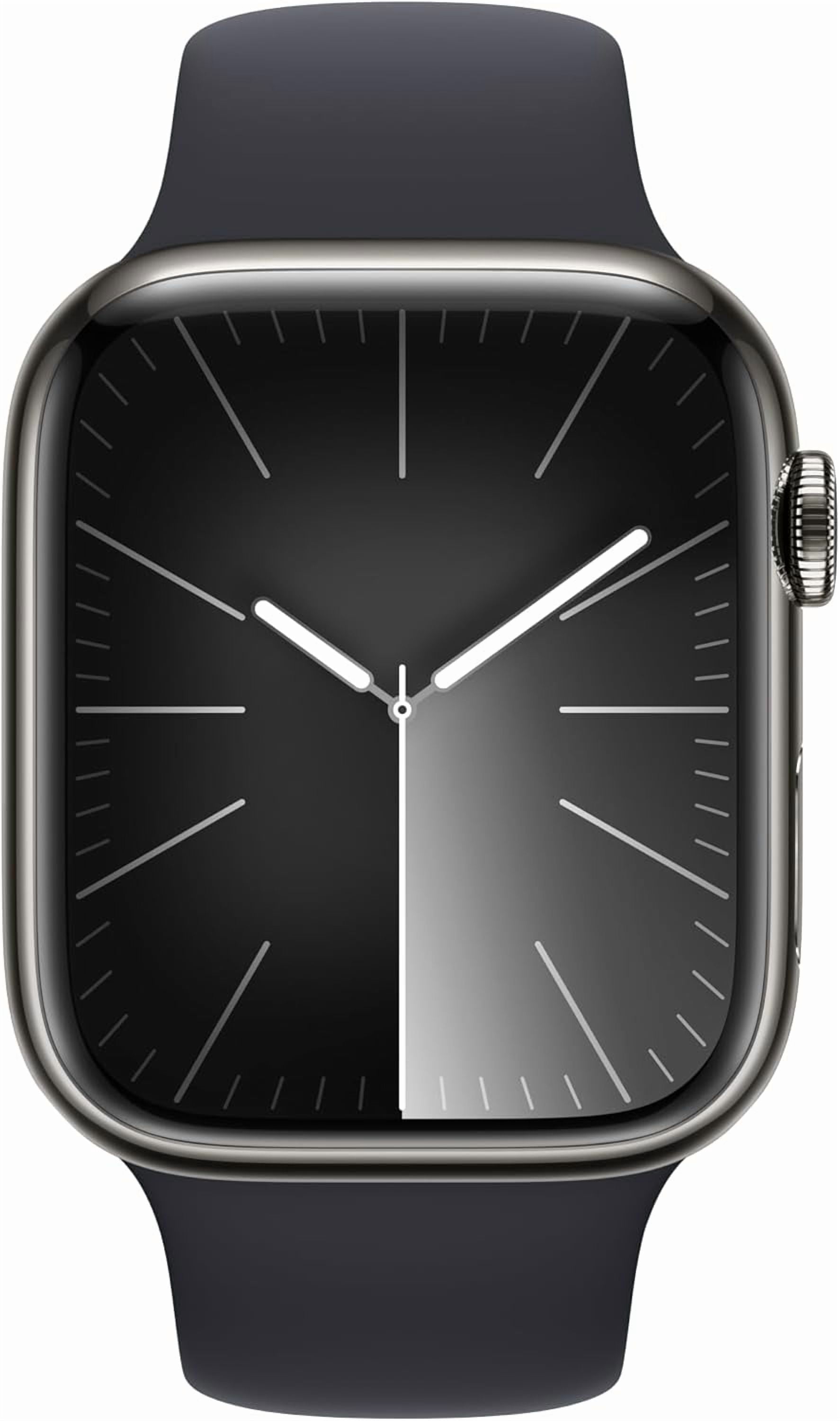 Pre-Owned Apple Watch Series 9 With Blood Oxygen. GPS + Cellular 45mm Stainless Steel Case with Graphite Milanese Loop. - Graphite (Good)
