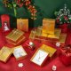 thumbnail image 5 of Paquete de 12 cajas de regalo de cartón kraft dorado para joyería, collar, anillo, caja de 3,5 x 2,5 x 1 con lazos, 5 of 9
