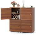 thumbnail image 1 of Gymax 2 Pcs Armoire de Rangement à 2 Portes avec Tablettes Ajustables Buffet de Cuisine avec 2 Portes, 1 of 10