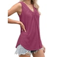 thumbnail image 3 of Tank Tops for Women Summer V Neck T Shirts Sleeveless Basic Tee Loose Fit 2025 Fashion Wine Red L, 3 of 9