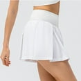 thumbnail image 6 of YTCAMLO Plaid Pleated Tennis Skirts for Women Athletic Stretchy Flowy Mini Skirts with Pockets School Uniform Gym Cheerleader Skirts, White XXL, 6 of 6
