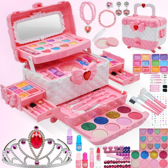 Kit de maquillaje Aimidola Kids para niñas de 4 a 10 años, 63 unidades